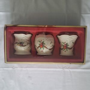 Lenox Holiday Tartan Votive Candle Holders - Set of 3